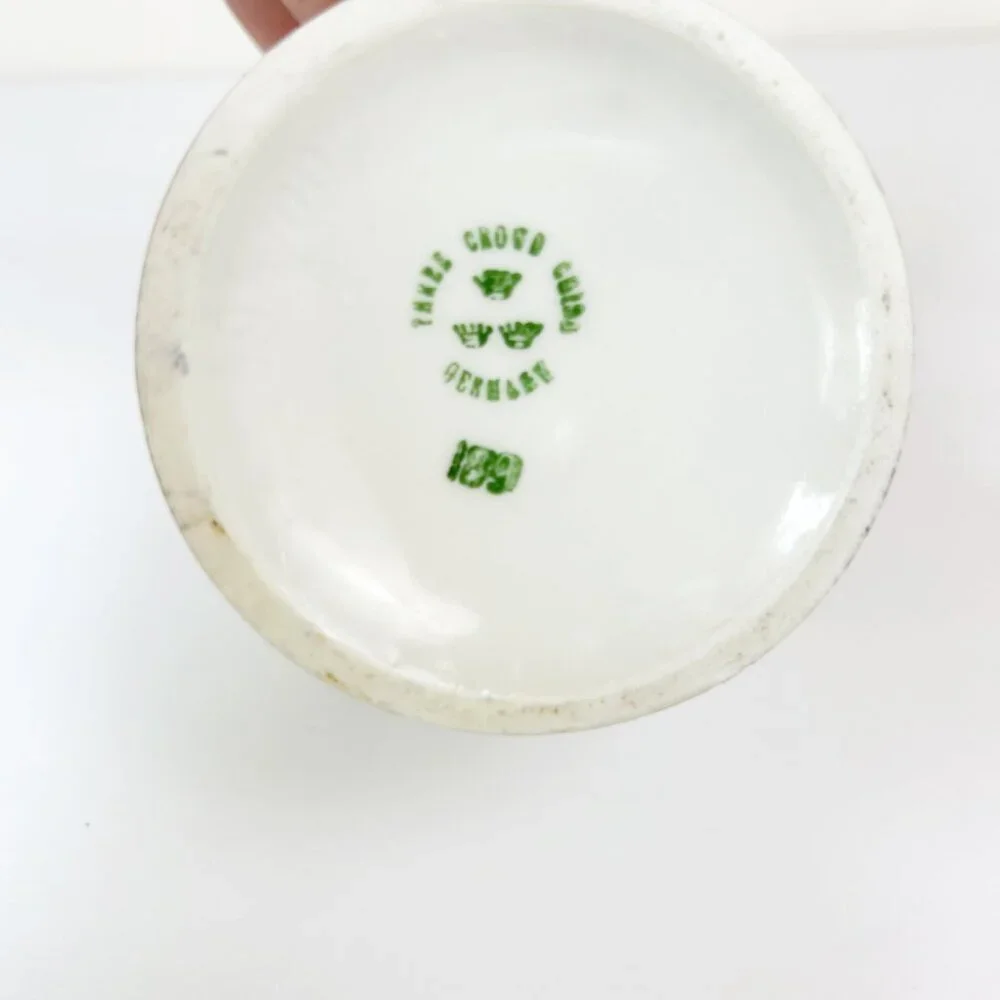 Vintage Three Crown China Germany Creamer Pitcher Iridescent Lusterware Vase
